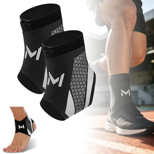 2pcs Ankle Brace for Men & Women Ankle Brace Compression Support Stabilizer for Men Women Adjustable Lace up Ankles Sock Orthopedic Compression Sleeve for Plantar Fasciitis Relief Tendonitis Sprained