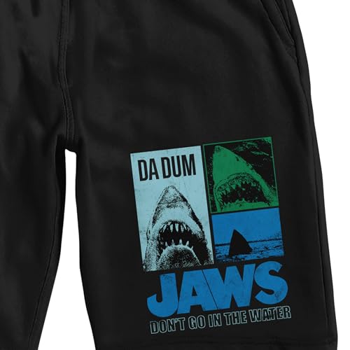 Jaws Da Dum Men's Black Sleep Pajama Shorts2
