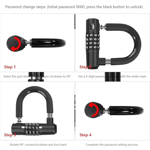 Image of Istara Bike Lock, Heavy Duty Outdoor Waterproof Lock with Resettable Code, Digit Combination Padlock, 4 Digit Code Lock Anti Theft for Gates, Mountain Bike, Scooter Gym, School, Shed & Lockers