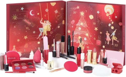 Douglas Adventskalender 2024 - Beauty Make-Up Advent Calendar - 24 Beauty Überraschungen für Damen - Rot