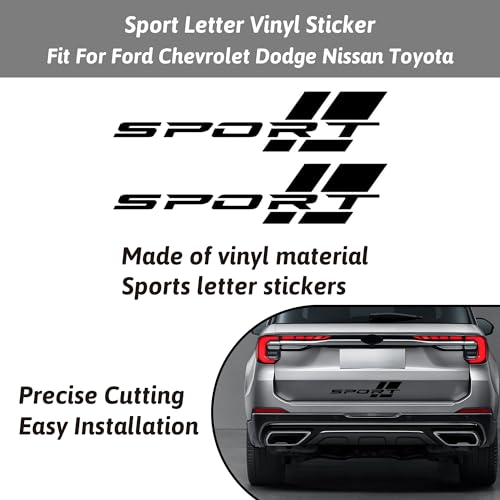 Image of Zhizhong Car Sport Decal,16 Inch Vinyl Sticker Fit for All Cars Side (2 Pcs Matte Black)