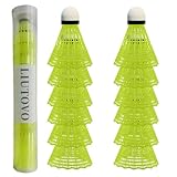 LIUTOVO 12 Packs Nylon Badminton Shuttlecocks Birdies Nylon Feather Shuttlecocks Badminton Birdies Great Stability ＆ Durability Indoor Outdoor Sports Hight Speed Training Badminton Balls