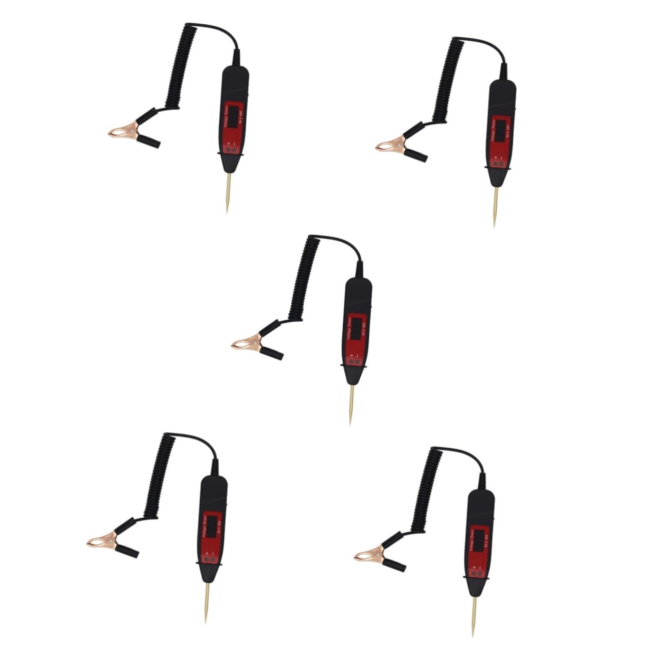jojofuny 5pcs Digital Test Light Circuit Test Pen LCD Display Outlet Tester Car Truck Digital Circuit Tester Reliable Voltage Testing Easy to Use Comfortable Handle Safe Lightweight