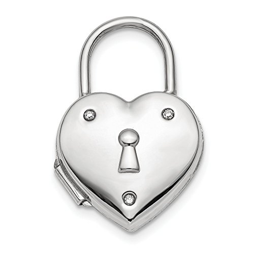 925 Sterling Silver Diamond Lock Heart Photo Pendant Charm Locket Chain Necklace That Holds Pictures Fine Jewelry For Women Gifts For Her