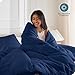 Bare Home Bedding Duvet Cover Oversized Queen Size - Premium 1800 Super Soft Collection - Lightweight, Cooling Duvet Cover - Soft Breathable (Oversized Queen, Dark Blue)