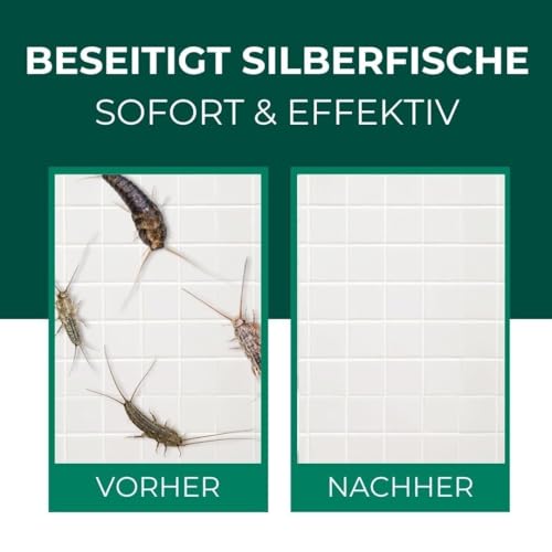 Silberkraft Anti-Silberfischspray 500 ml einschließlich E-Book, schnelle und effektive Kontrolle von Silberfischen, alternativ zu Köderboxen und Fallen