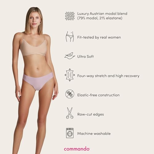 Image of commando - Butter Mid-Rise Thong | Silky Soft, No Show Thong | Comfortable Raw-Cut Edges | Machine Washable