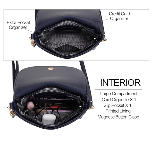Image of EVVE Small Crossbody Bags for Women Trendy Flap Saddle Purses with Tassel Vegan leather Shoulder bag