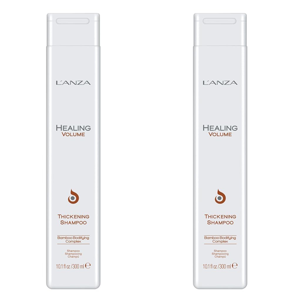 L'ANZA Heilungsvolumen Verdickendes Shampoo (300 ml), Verleiht Feinem und Plattem Haar Glanz, Volumen und Dichte, Reich an Bambus-Bodifying-Komplex und Keratin, Volumen Shampoo (Packung mit 2)