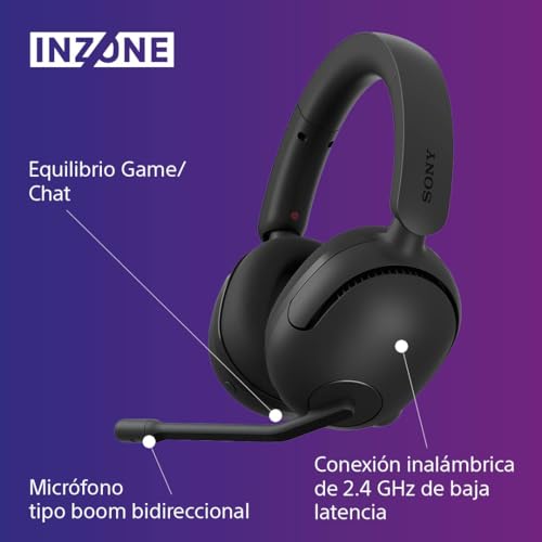 Miniatura 6 de Sony INZONE H5 - Auriculares inalámbricos para Juegos, Sonido 360 Espacial para Juegos, Asiento cómodo, 28 Horas de duración de la batería, Baja latencia, micrófono Compatible con AI, PC y PS5