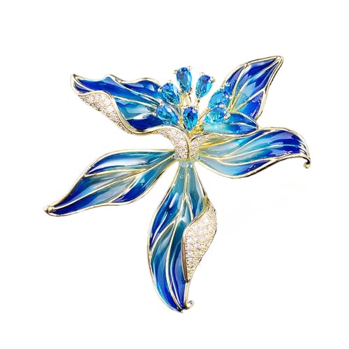 Blaue Blumen-Brosche für Anzug, Kleidung, Accessoires, Damen-Korsage, Einheitsgröße, Kunststoff