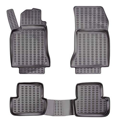 Elmasline Lot de tapis de sol en caoutchouc design 3D pour KIA SPORTAGE 3 III année de construction 2010-2016 | Bord extra haut de 5 cm