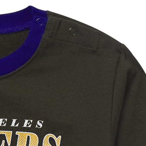 Gerber Unisex Baby NBA Team Sweatshirt Bubble Romper, Los Angeles Lakers, 18 Months - image 3