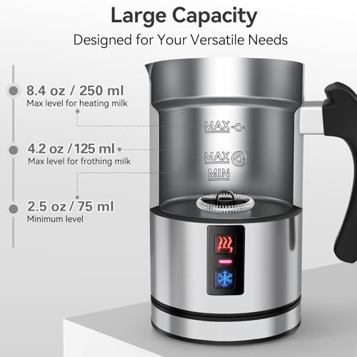 image for Secura Electric Milk Frother, Automatic Milk Steamer Warm or Cold Foam