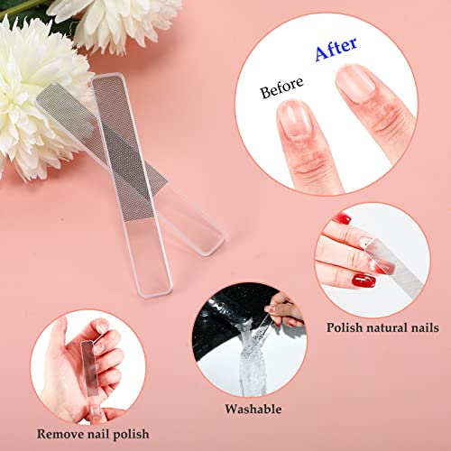 6 Pcs Glass Nail File And Nail Shiner Set Includes 2 Manicure Pedicure Glass Nail File 1 Cuticle Trimmer 2 Nano Finger Nail File 1 Nano Foot Scrubber Callus Remover Foot Care Pedicure (Blue Gradient) #TOP3