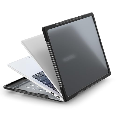 Funda MateBook 14 anti-rotura carcasa rígida anti-huellas con marco TPU negro para ordenador