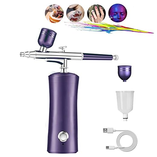 Juego de Aerógrafo con Compresor, Kit de Aerógrafo inalámbrico portátil y Juego de Aerógrafo de Mano Recargable, para Maquillaje, Decoración de Pasteles, Arte de Uñas, Maquillaje