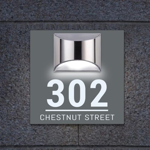 Tatletatle SN230915FHRYEG Personalized Solar Modern Door Plaque,Address Plaque Lighted cover