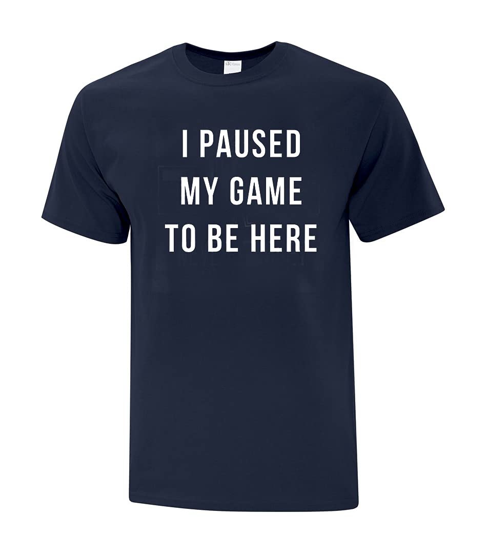 I Paused My Game to Be Here | Video Gamer Funny Humor Gaming T-Shirt | Comfortable Cotton Tshirt, Ideal Tee for Mens