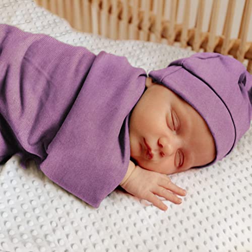 Owlowla Newborn Swaddle Set Stretch Wrap Swaddle Receiving Blanket For Baby Boy Girl(Mauve) #TOP2