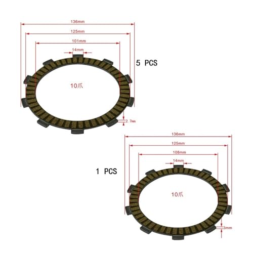 Placas de motocicleta para solucionar patinado en embrague VT500FT 4