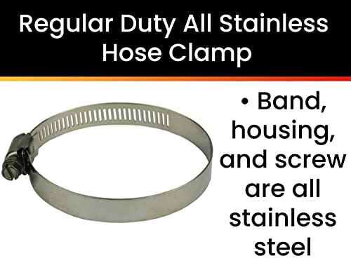 Pro Tie 33012 Sae Size 44 Range 2-5/16-Inch-3-1/4-Inch Regular Duty All Stainless Hose Clamp, 10-Pack, Silver #TOP2