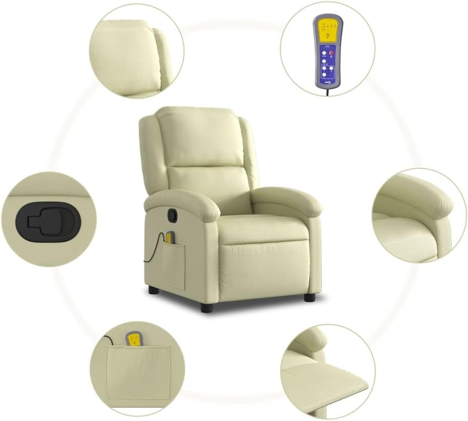 Diagram highlighting features of the vidaXL recliner chair
