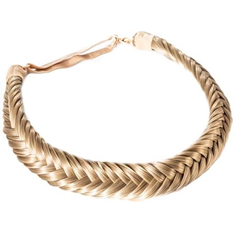Madison Braids Women's Headband Hair Braid Natural Looking Synthetic Hair Piece Extension - Arisa Fishtail - Ashy Highlighted Cover