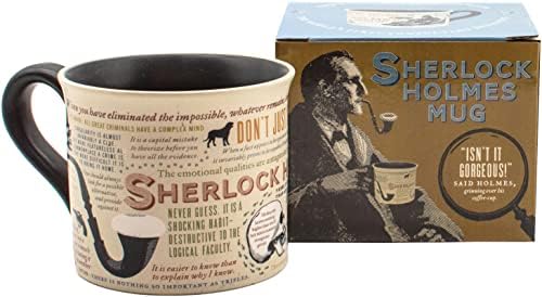 Sherlock Holmes Coffee Mug - Holmes quotes, rules of deduction, intriguing images, and Sidney Pagets' portrait