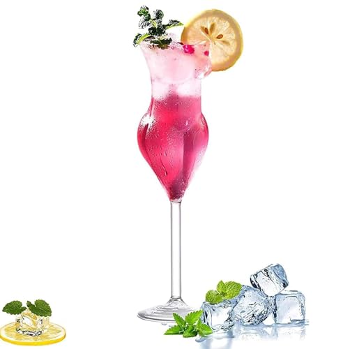 Image of Lady Shaped Wine Glass Set | Femme Figure Cocktail Glass Set - Bold & Sexy Designer Glassware 180 ml Set of (2)