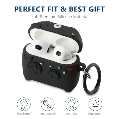 Image of [3Pack] Gedicht for Airpods 3rd Generation Case, Funny 3D Cartoon Game Controller Console Design Silicone Soft Cases for Airpods 3rd Case Cover, with Keychain Kids Women Men for Airpods 3 Case