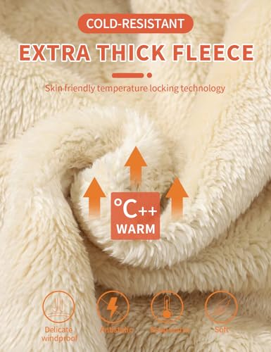 Gihuo Unisex Boy's Girl's Hoodie Sherpa Lined Jacket Zip Up Fleece Hooded Sweatshirt Winter Warm Coat Outerwear 4-12Y2