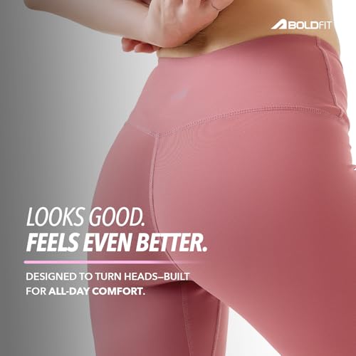 Image of Boldfit Cross-Waist Leggings for Women High-Rise Yoga Pants with Flattering Fit, Tights for Women Workout 4-Way Stretch Poly-Spandex Blend, Gusset for Mobility, Stylish Athleisure & Workout Wear