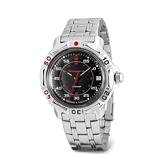 VOSTOK | Komandirskie Russian Army Commander Classic Military Mechanical Wrist Watch | Fashion | Business | Casual Menâ€™s Watches | Model 811172 Steel Bracelet BÂ®