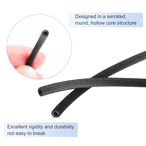 Burlete uxcell de 0.09" x 100 pies: cordón redondo negro para reparar pantallas de puertas 4