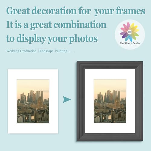 image for MBC Mat Board Center, 5 Pack 8.5X11 for 6X8 White Picture Mats Frame M