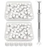 Qancekoo 200 PCS Nail Art Sponges 1 PCS Metal Grabber Ombre 2 PCS Storage Boxes Claw Grabber Professional Nail Art Tools for Gradient, DIY Nail Art