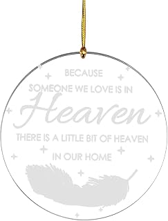 Christmast Memorial Ornaments Rremember Keepsake, Bereavement Memorial Gifts for Loss of Loved One Because Someone We Love is in Heaven Sign, Christmast Cardinal Ornament for Loss of Loved One