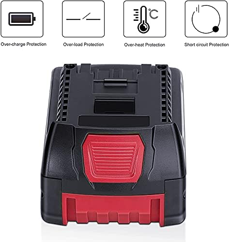 KUNLUN GBA 18V 5.5Ah Li-ion Battery Replacement for Bosch BAT609 BAT610G BAT618G BAT619 BAT621 BAT620 Cordless Power Tools, with LED Indicator