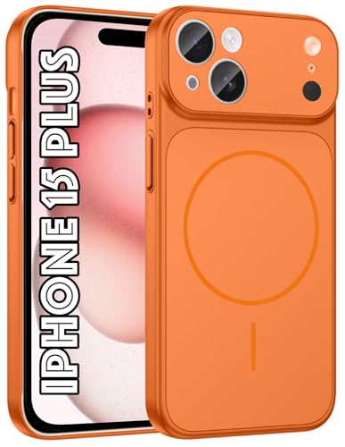 Image of SHINESTAR Converter Case for iPhone 15 Plus | Premium Protective Mag-Safe Cover | iPhone 17 Pro / 17 Pro Max Series Style Design | in-Built Camera Guard | Wireless Charging Compatible - Orange