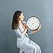 NEWGATE® Master Edwards Wall Clock | Mid Century Style Clock | 12 inch | Deep Metal case in matt Dark Gray | Modern Retro Design for Kitchen, Living Room or Office