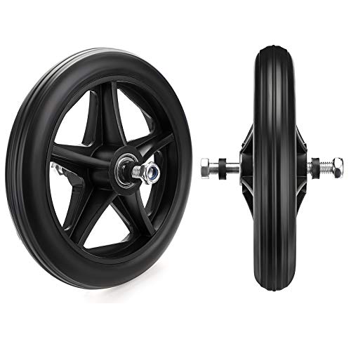 KKLM 2本セット 車椅子の前輪 キャスター 車椅子用ホイール 前輪キャスター ソリッドホイール 耐摩擦性交換用 2本セット 6インチ ブラック