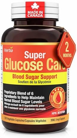 Herba Blood Sugar Control Supplement - 120 Capsules | Blood Support Pills with Bitter Melon Extract, Banaba Leaf, Chromium GTF, Cinnamon, Alpha Lipoic Acid, and Fenugreek | Helps Promote and Maintain Normal Healthy Glucose Level | Glucose Care