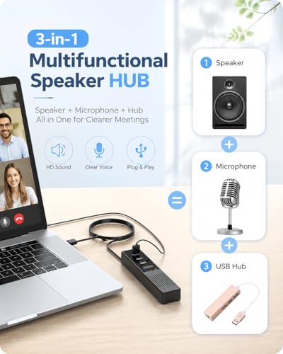 Altavoz USB para computadora con micrófono 3 en 1 de escritorio para portátil 2