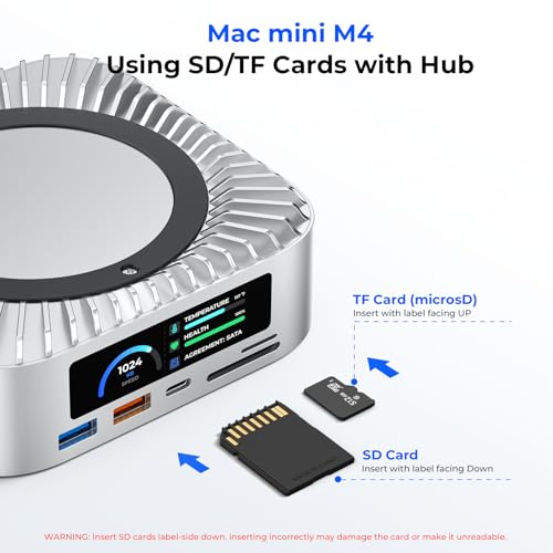 Image of RayCue All-in-One Dock for Mac mini M4 with Smart Displays, NVMe /SATA SSD Enclosure, 4K60Hz HDMI, 10G USB-A /C, 5G USB-A*2, USB-C Charging, SD /TF, Audio - Mac mini M4 HUB &Docking Station(2024)