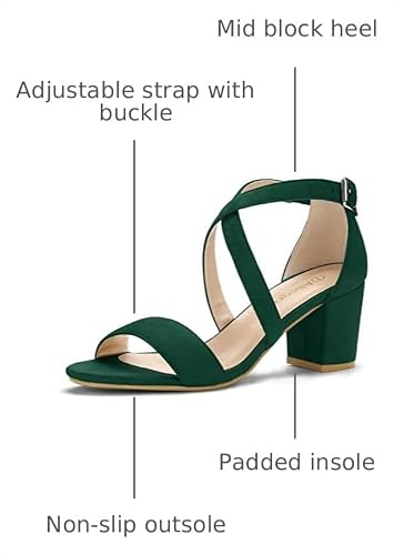 Allegra K Allegra K Women's Crisscross Ankle Strap Block Heel Sandals