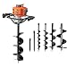 PROYAMA 51.7CC 2 Stroke Gas Post Hole Digger Earth Auger, Ground Drill with 3 bits (4", 6" and 8") + Extention EPA