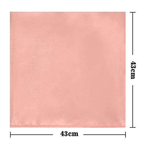 Feqo 20 Pack Rose Gold Satin Napkins Square Satin Cloth Napkins Soft Silk Napkin Table Napkins For Weddings Dinner Restaurant Party Decoration, 17 X 17 Inch #TOP1