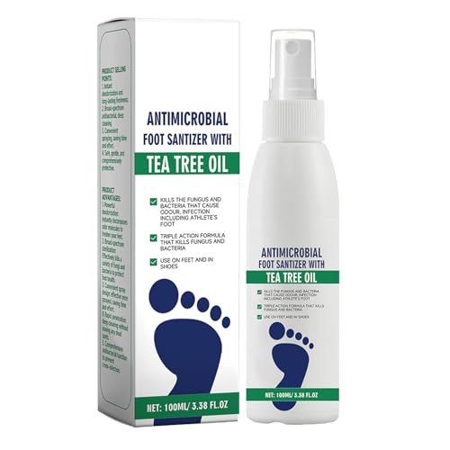 Genérico Atletas spray de pie | 100 ml de spray de pie de árbol de té | Ingredientes naturales Atletas de tratamiento del pie Spray para combates con picazón en la fatiga e irritación posterior