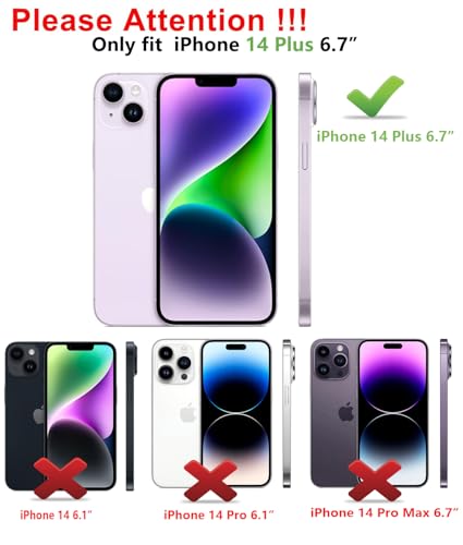 Image of SunStory Compatible with iPhone 14 Plus Case with HD Screen Protector, 3-Layer Heavy Duty Full-Body Cover,3 in 1 Hybrid Protective Case for iPhone 14 Plus 6.7 inch,Violet